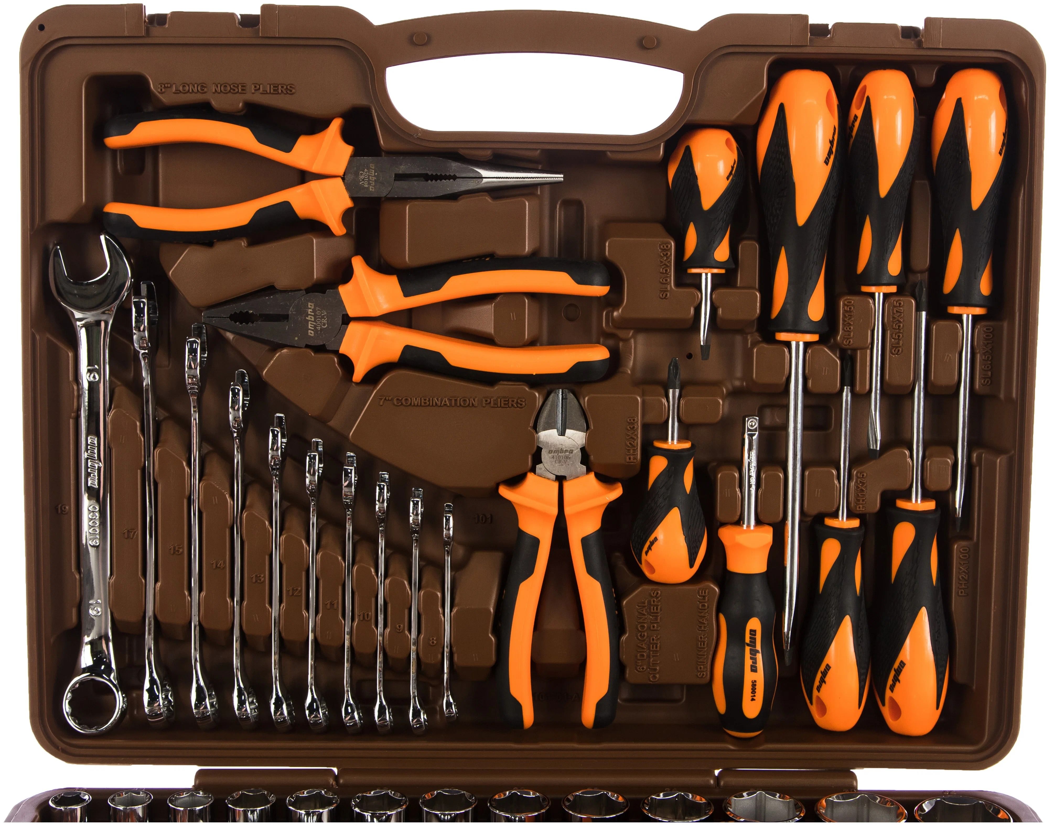Универсальный набор инструмента 1/4", 1/2"DR Ombra OMT101S, 101 штука - фото